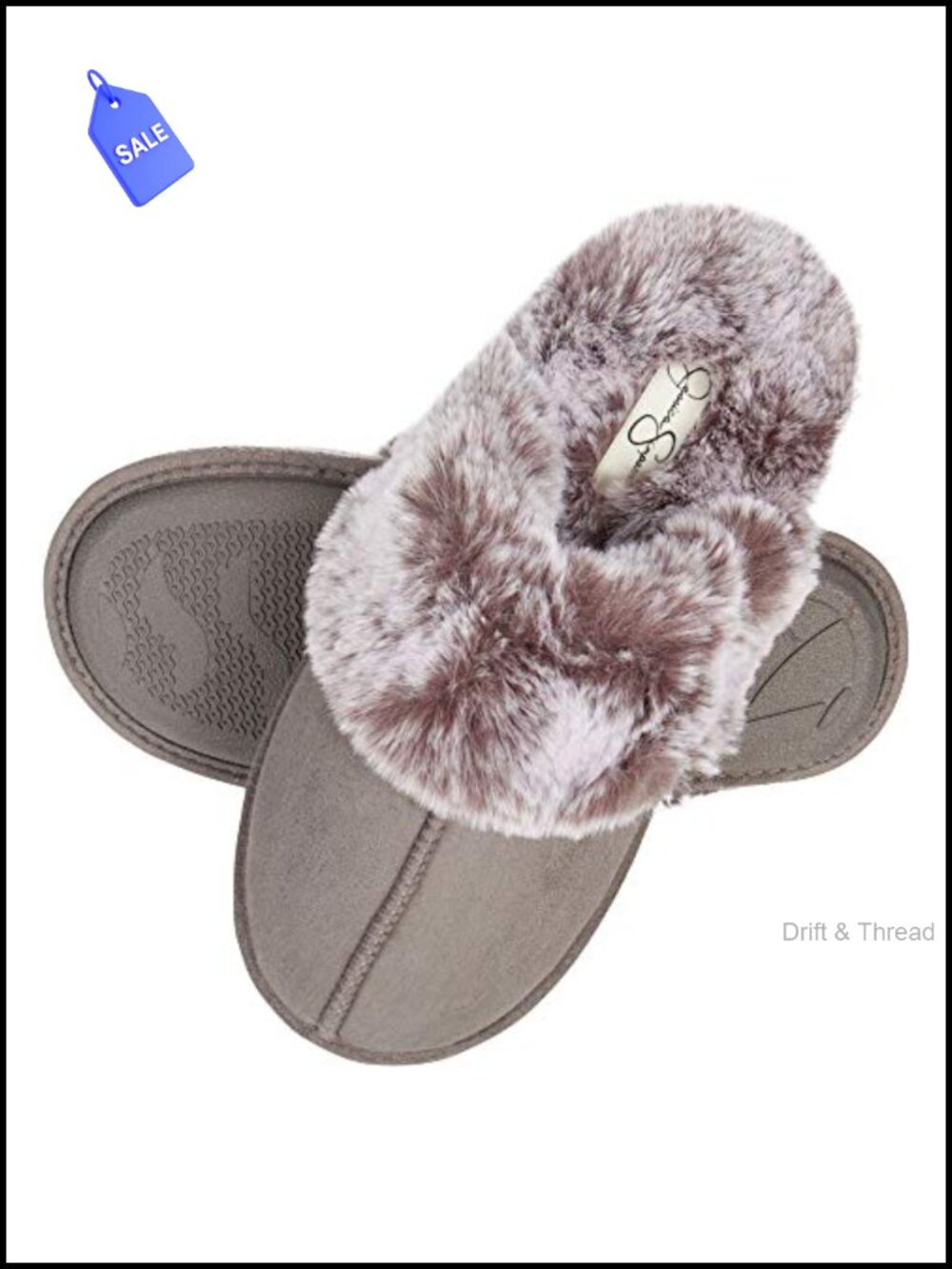 Faux Fur House Slipper Scuff Memory Foam Slip On Anti-skid Sole